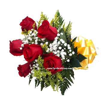 Ramo de rosas com laço
