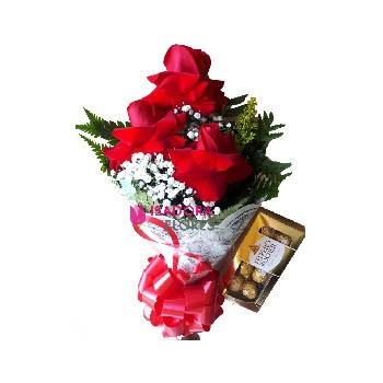 Trio de Rosas com Chocolates