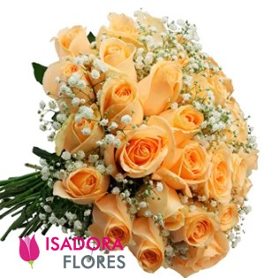 Buquê com 30 Rosas Champagne