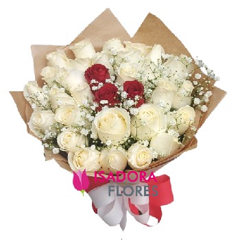 Buquê de rosas brancas
