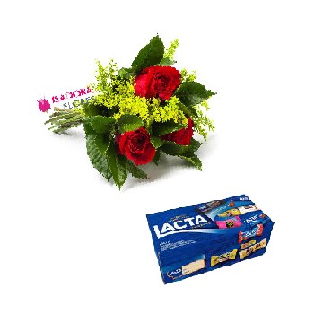 Buquê de rosas + Caixa da Lacta