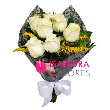 Buquê rosa branca