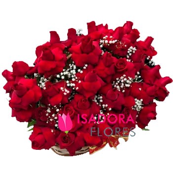 Cesta com Rosas Vermelhas