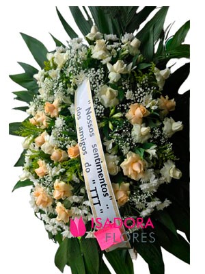 Coroa de Flores champanhe com branca