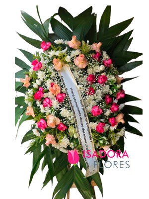 Coroa de Flores cor de rosa