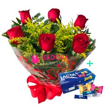 Buquê de Rosas + Chocolate